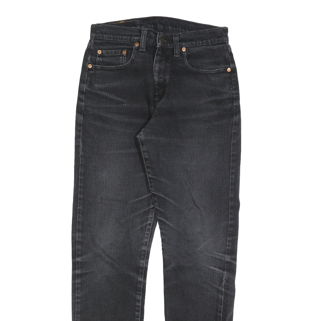 LEVI'S 805 74 Mens Slim Black Denim Dark W29 L32 Jeans Cotton Blend Zip