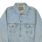 HAGGAR CLOTHING CO Mens Denim Jacket Blue L