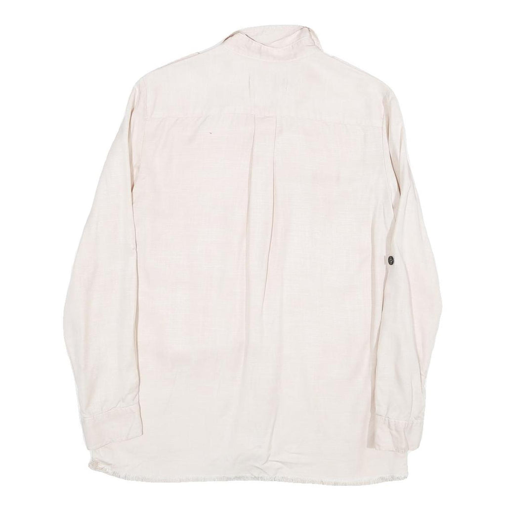 ZARA Womens Cream Shirt Long Sleeve Collared Plain M Lightweight Elegant