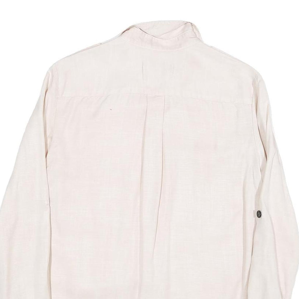 ZARA Womens Cream Shirt Long Sleeve Collared Plain M Lightweight Elegant