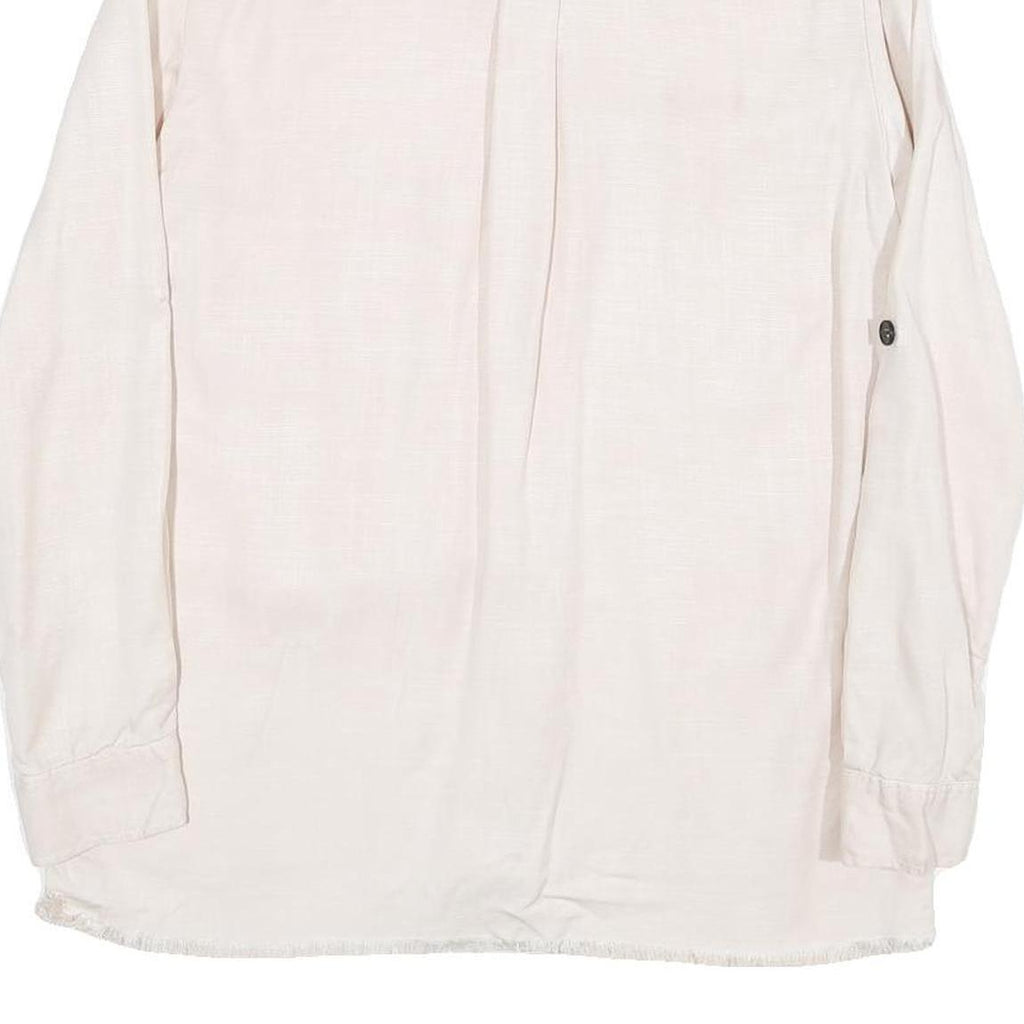 ZARA Womens Cream Shirt Long Sleeve Collared Plain M Lightweight Elegant