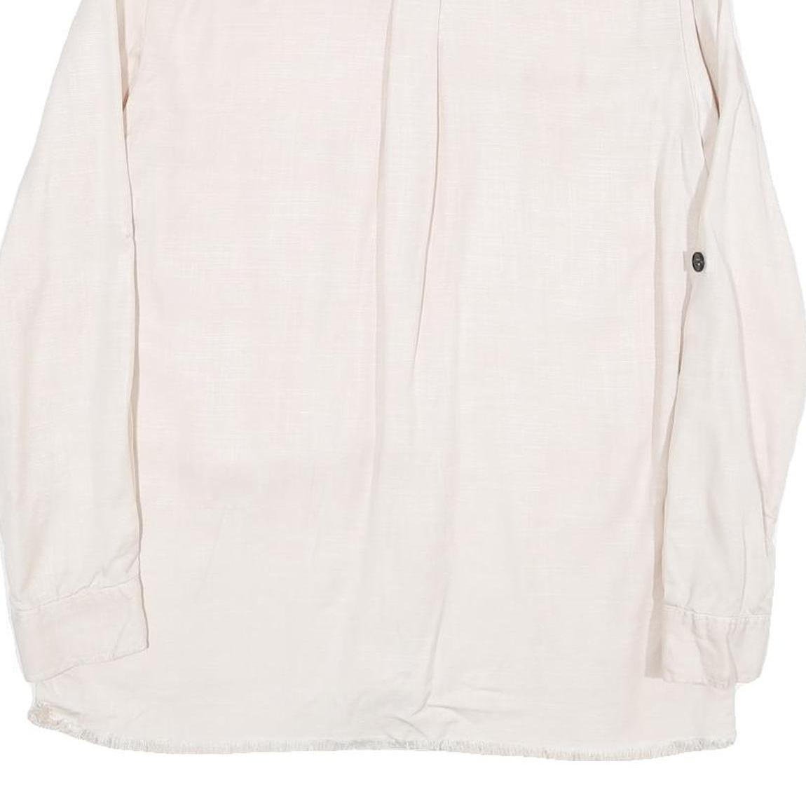 ZARA Womens Cream Shirt Long Sleeve Collared Plain M Lightweight Elegant