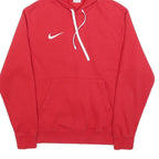 NIKE Mens Red Cotton Blend Hoodie M Sweatshirt Pullover Casual Sportswear