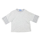 ADIDAS Womens Grey Sweatshirt UK 10 Cotton Blend Cropped Pullover Short Sleeve