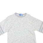 ADIDAS Womens Grey Sweatshirt UK 10 Cotton Blend Cropped Pullover Short Sleeve