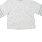 ADIDAS Womens Grey Sweatshirt UK 10 Cotton Blend Cropped Pullover Short Sleeve