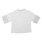 ADIDAS Womens Grey Sweatshirt UK 10 Cotton Blend Cropped Pullover Short Sleeve