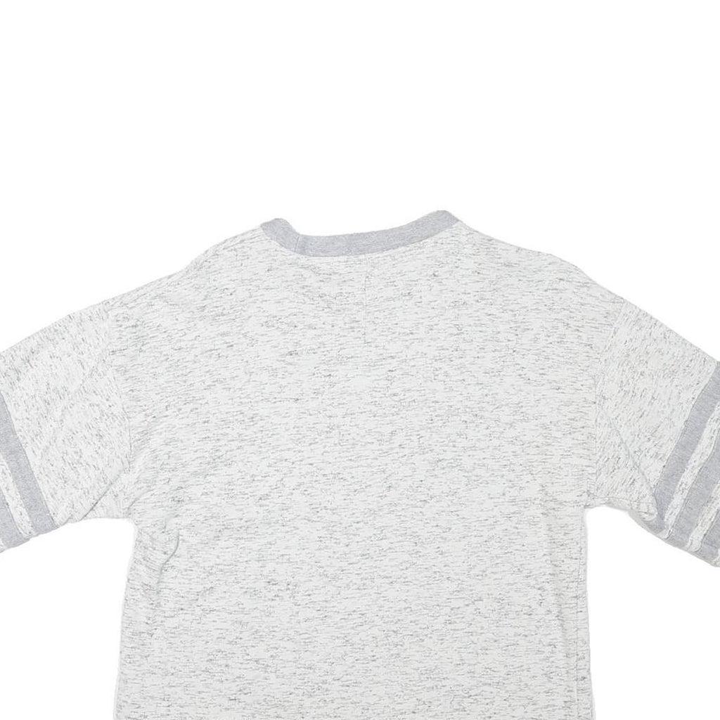 ADIDAS Womens Grey Sweatshirt UK 10 Cotton Blend Cropped Pullover Short Sleeve