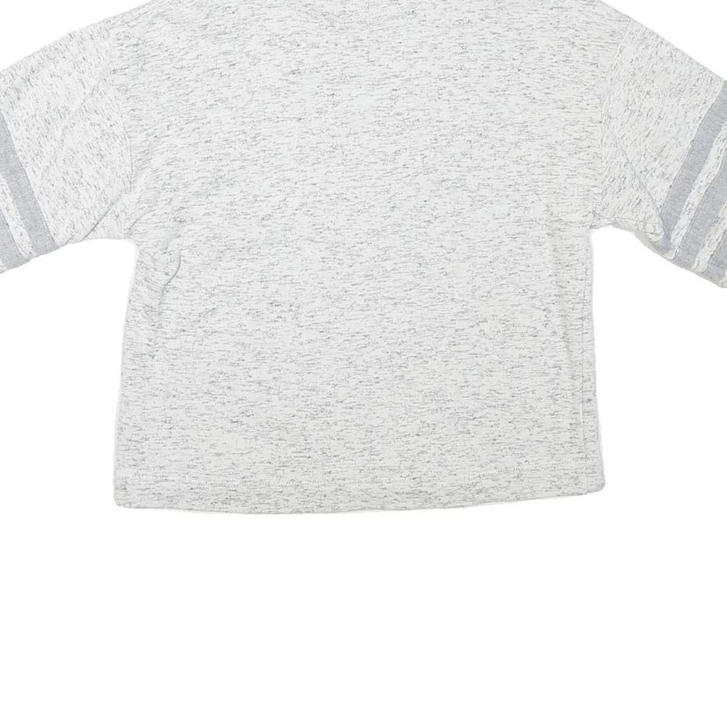 ADIDAS Womens Grey Sweatshirt UK 10 Cotton Blend Cropped Pullover Short Sleeve