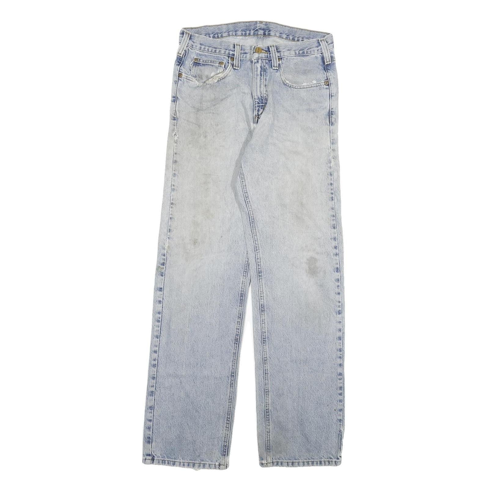 CARHARTT Mens Regular Fit Light Blue Denim Straight Leg Jeans W30 L32 Workwear