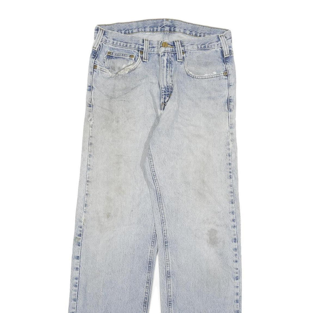 CARHARTT Mens Regular Fit Light Blue Denim Straight Leg Jeans W30 L32 Workwear