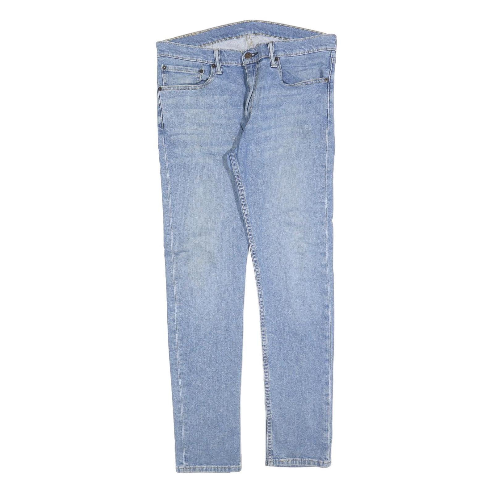 LEVI'S 519 Mens Slim Light Blue Denim Jeans W34 L32 Classic Cotton Blend Zip