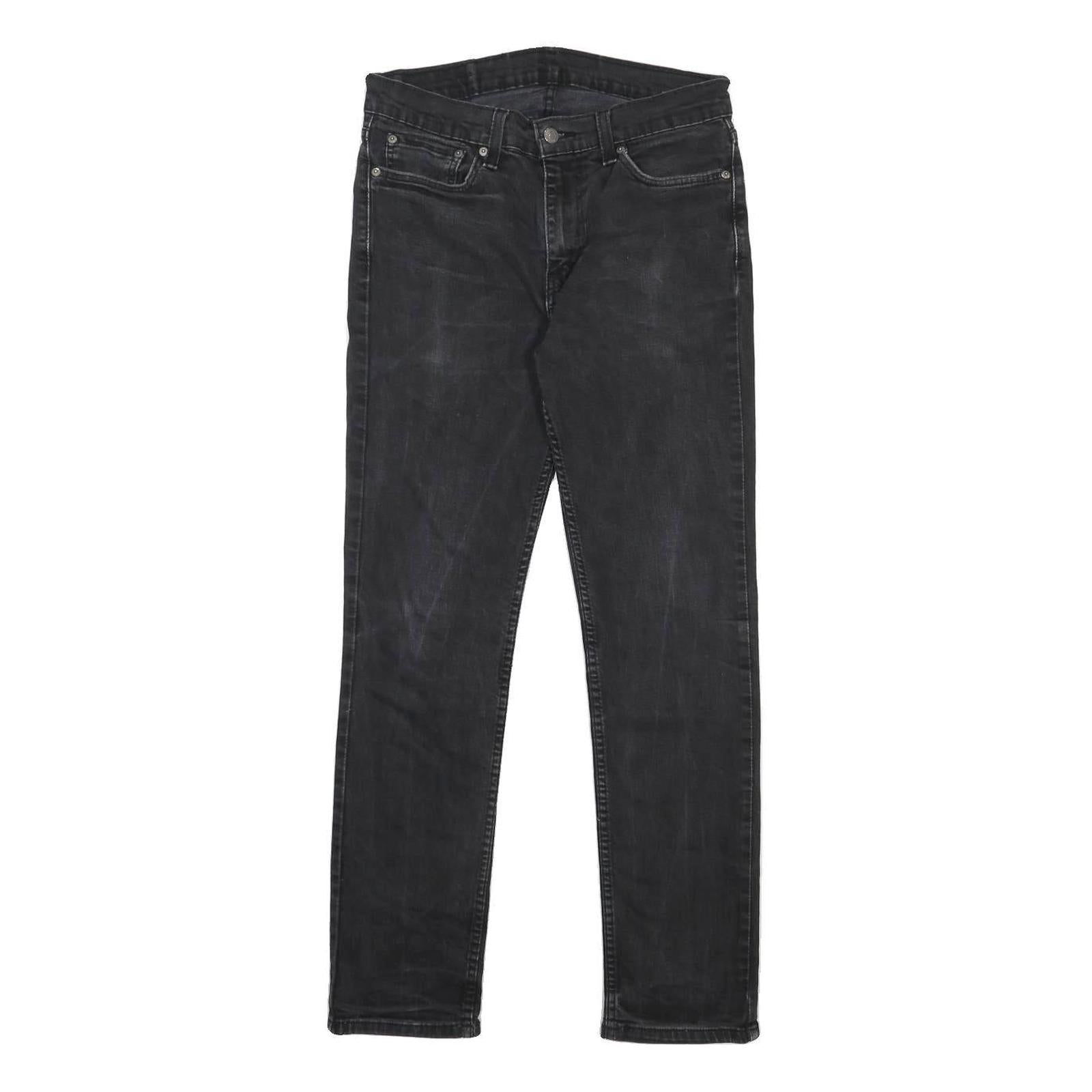 LEVI'S 511 Mens Slim Black Denim Classic Jeans W32 L32 Zip Closure