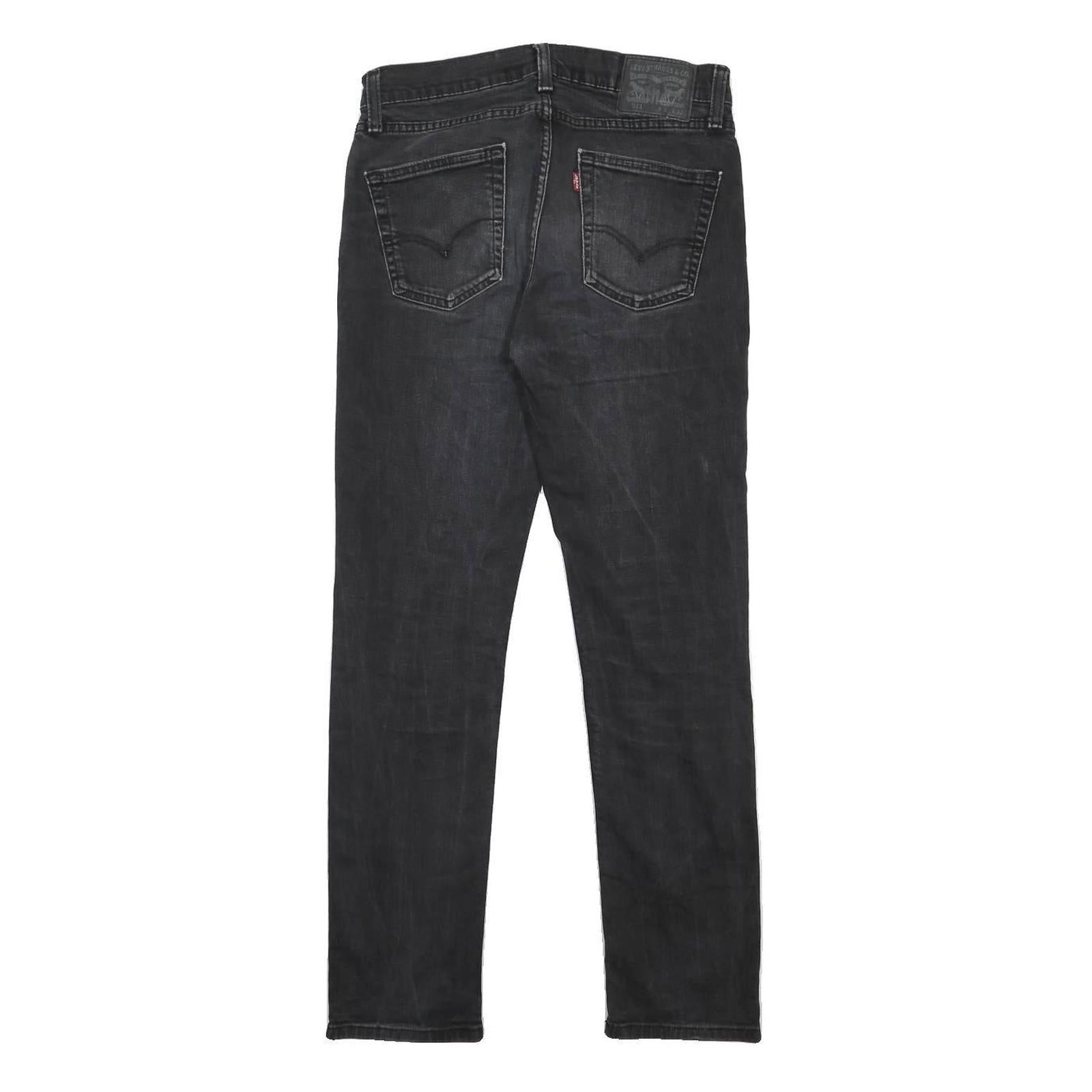 LEVI'S 511 Mens Slim Black Denim Classic Jeans W32 L32 Zip Closure