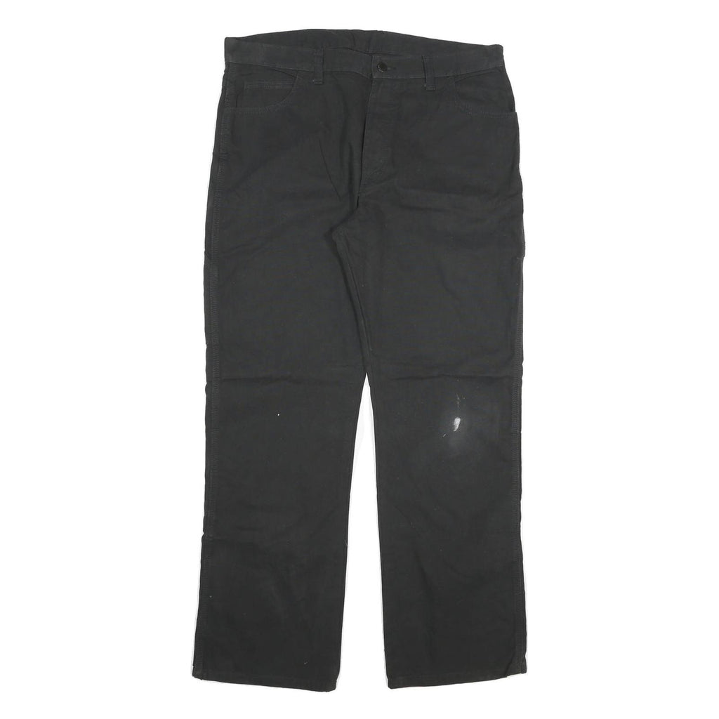 DICKIES Mens Cotton Blend Black Regular Fit Straight Leg Trousers W36 L32