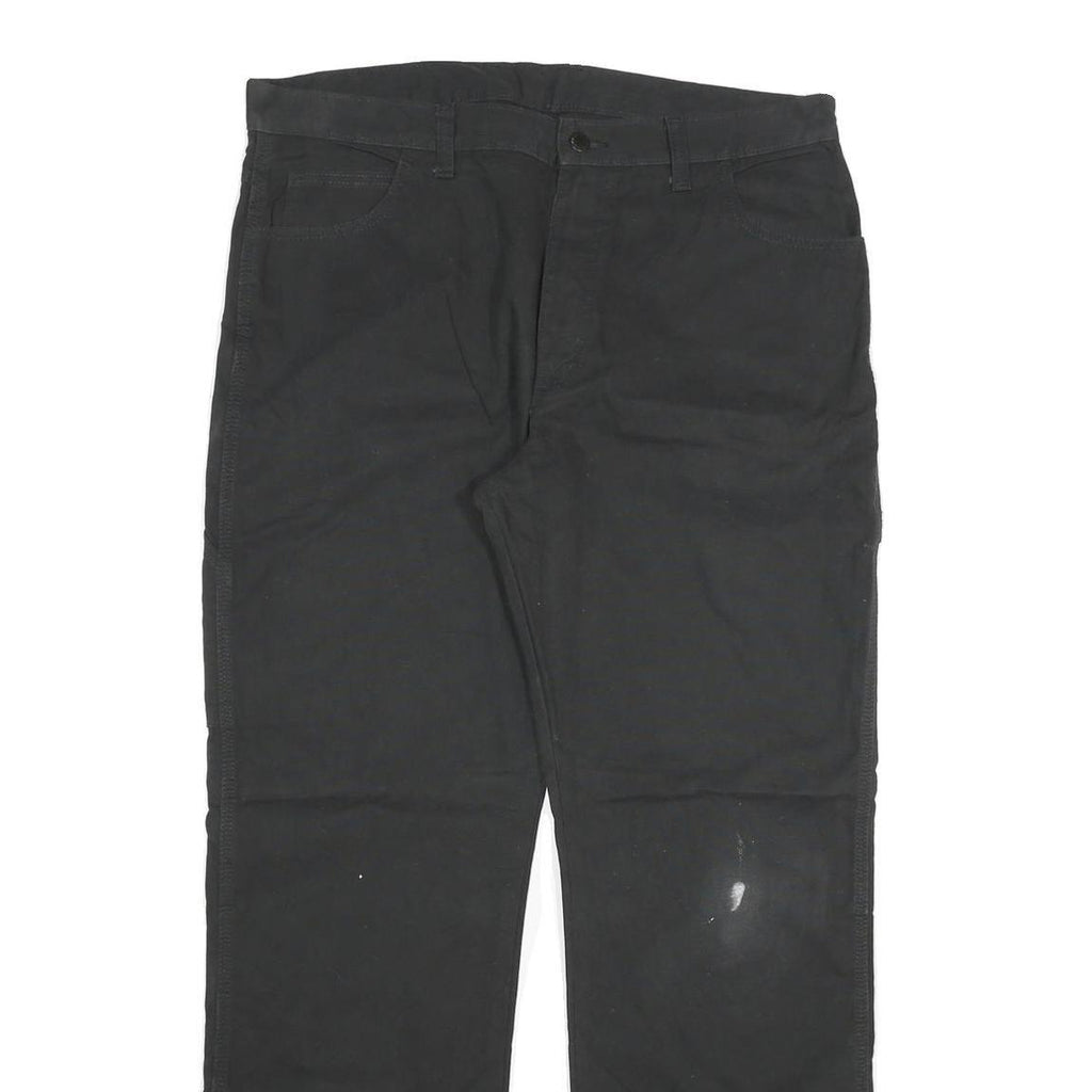 DICKIES Mens Cotton Blend Black Regular Fit Straight Leg Trousers W36 L32
