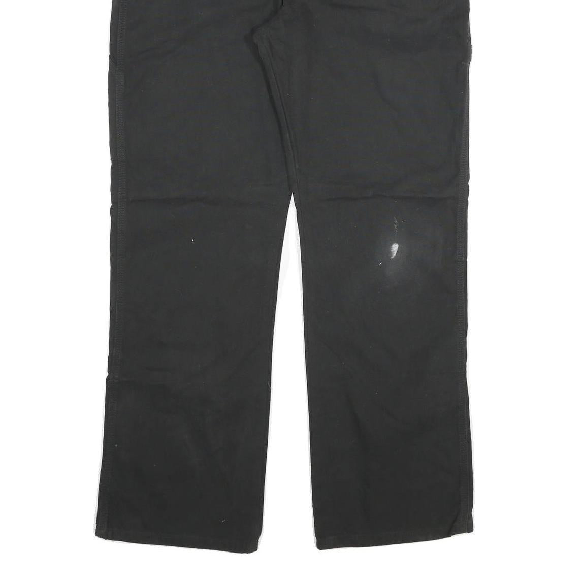 DICKIES Mens Cotton Blend Black Regular Fit Straight Leg Trousers W36 L32