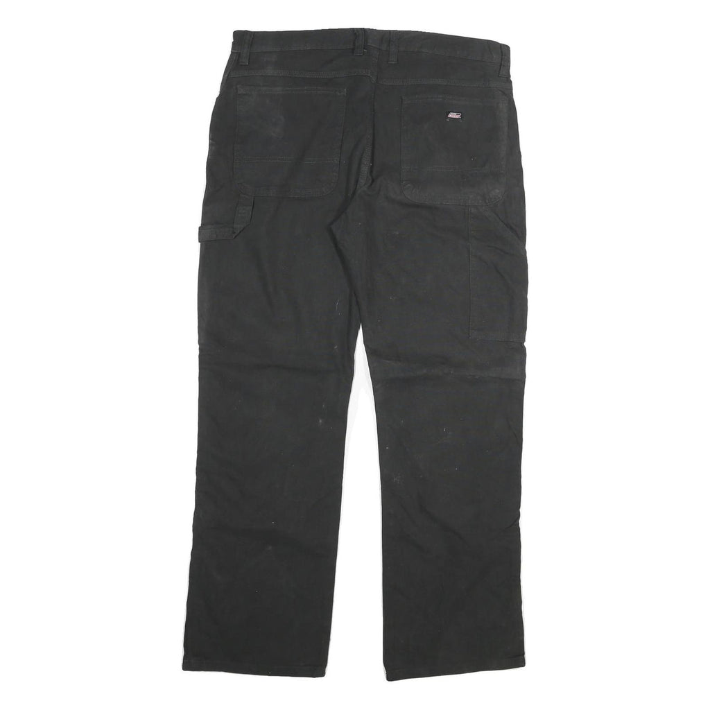 DICKIES Mens Cotton Blend Black Regular Fit Straight Leg Trousers W36 L32