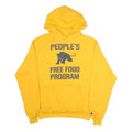 CHAMPION Mens Yellow People’s Free Food Program Pullover Hoodie M Graphic Print