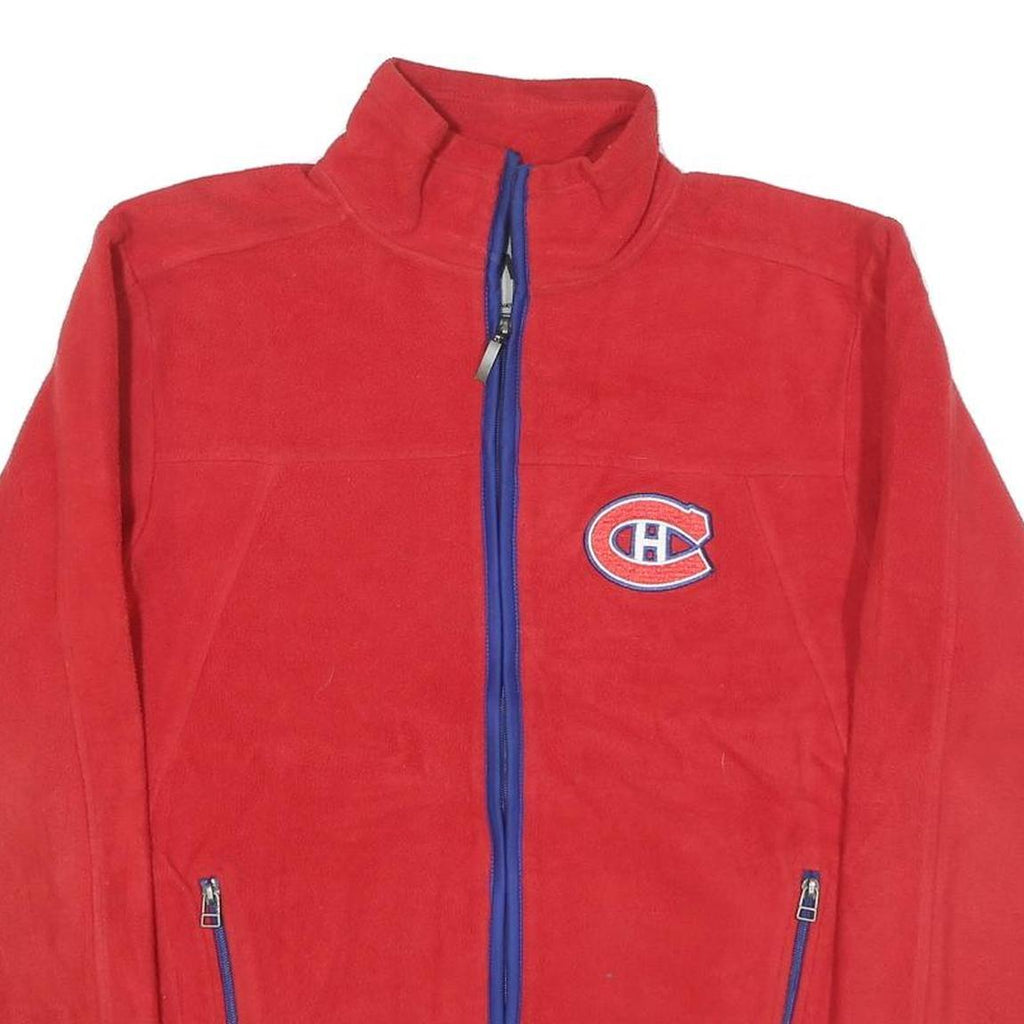 NHL Mens Red Montreal Canadiens Zip Polyester Blend Jacket S Fleece