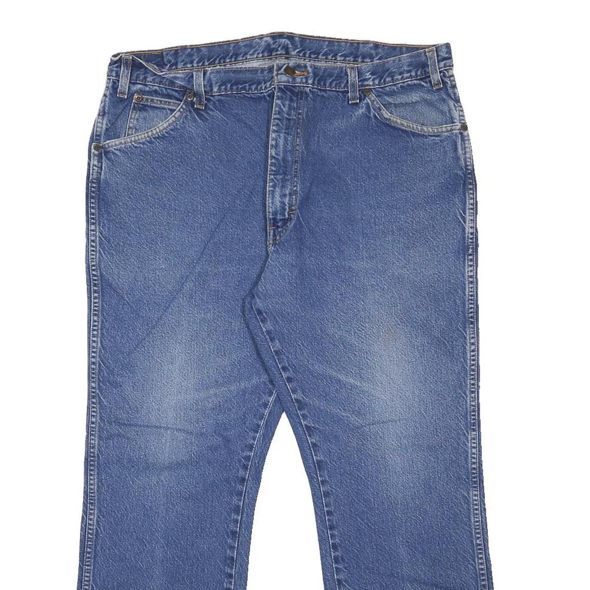 DICKIES Mens Blue Regular Straight Denim Medium W36 L28 Classic Cotton Zip Jeans