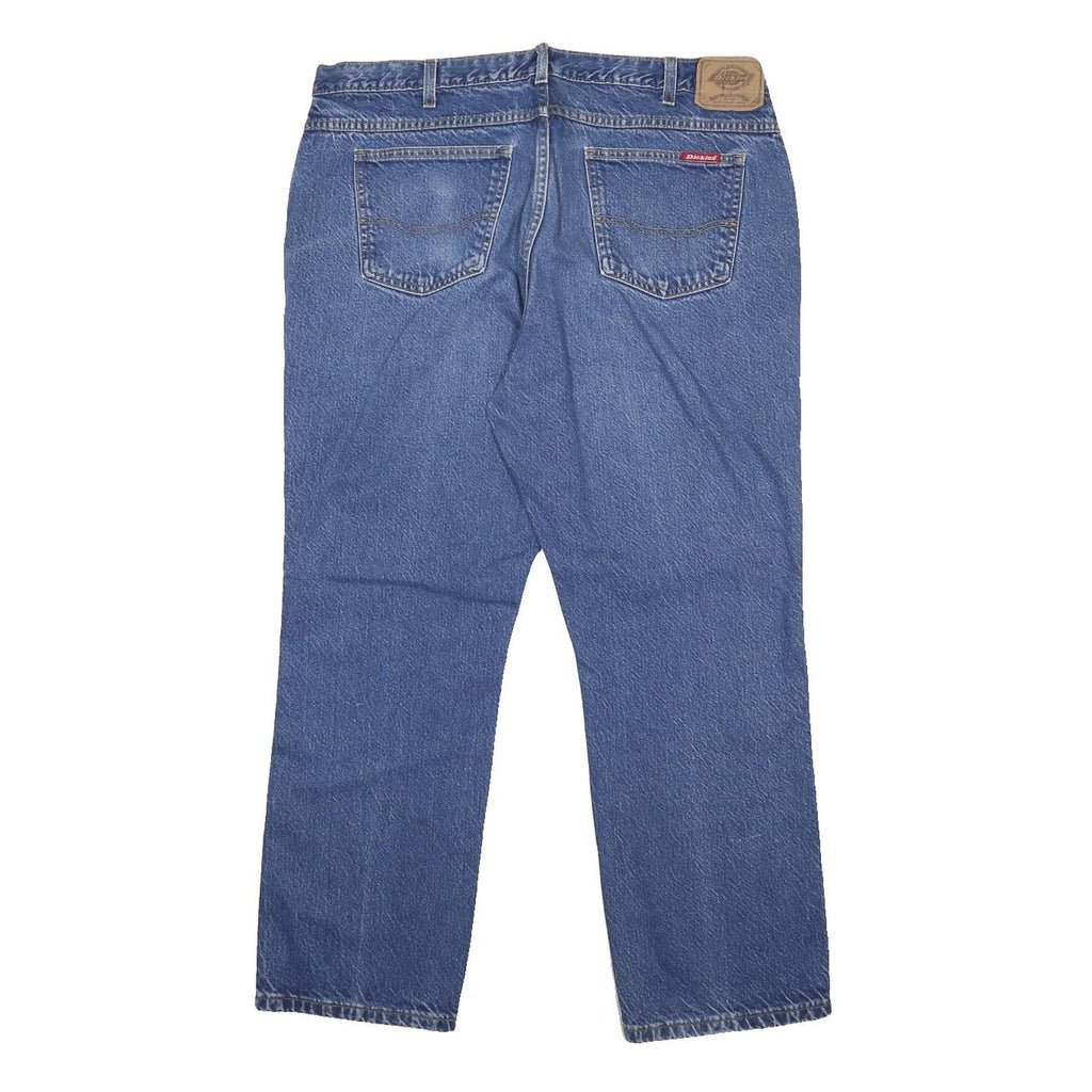 DICKIES Mens Blue Regular Straight Denim Medium W36 L28 Classic Cotton Zip Jeans