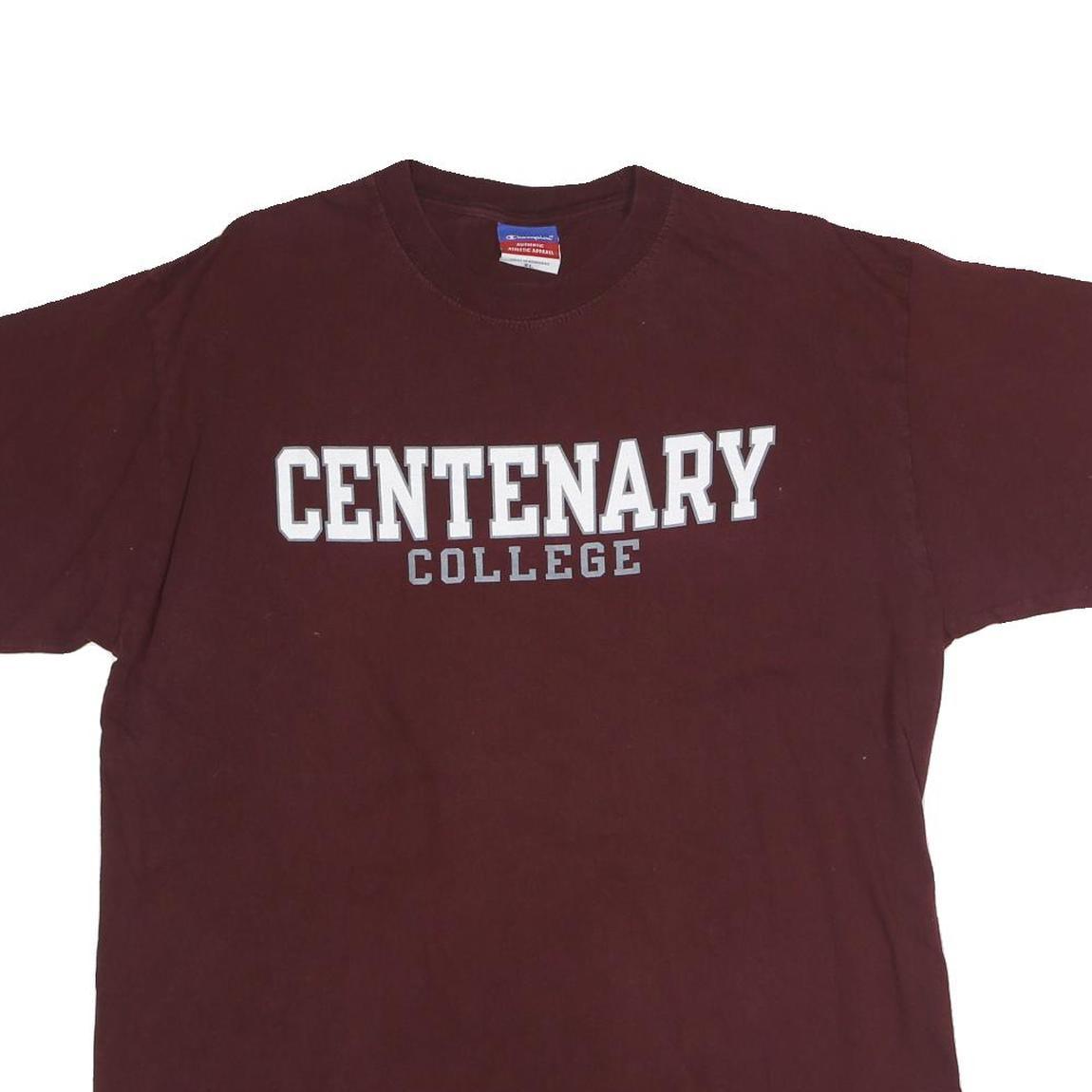 CHAMPION Mens Maroon Centenary College Graphic T-Shirt XL Short Sleeve Crew Neck