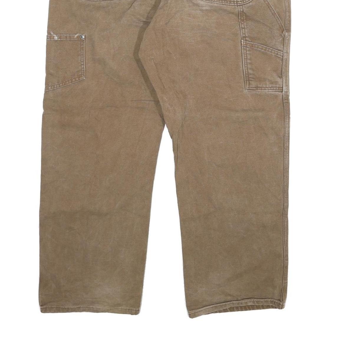 DICKIES Mens Regular Fit Brown Denim W40 L30 Workwear Carpenter Jeans Zip