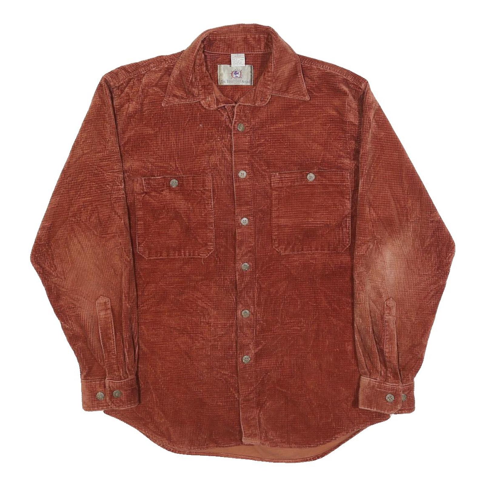 THE TERRITORY AHEAD Mens Rust Corduroy Shirt S Casual Button Up Cotton Blend