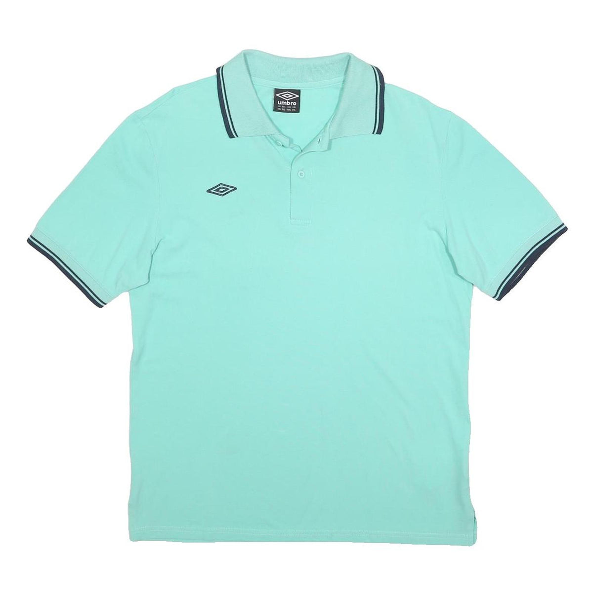 UMBRO Womens Blue & Navy Polo Shirt 2XL Cotton Short Sleeve Basic Casual