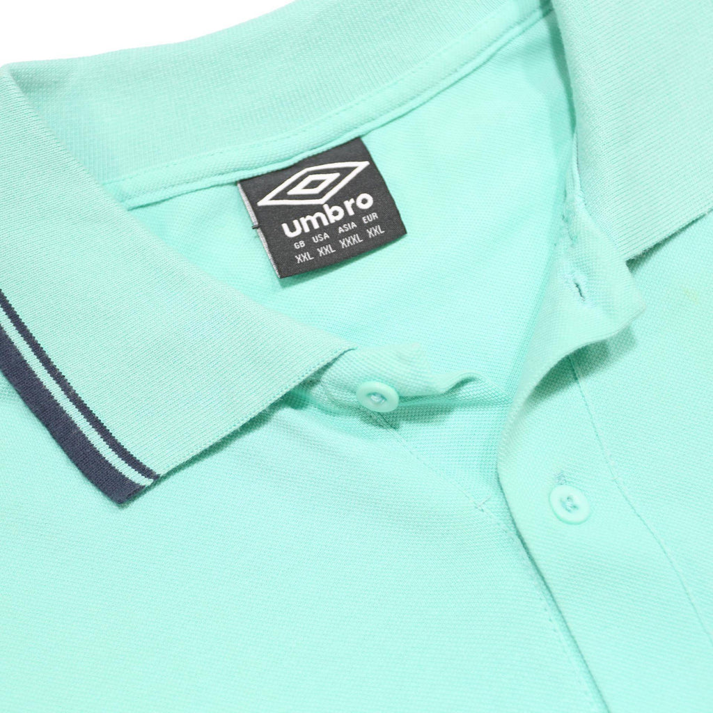 UMBRO Womens Blue & Navy Polo Shirt 2XL Cotton Short Sleeve Basic Casual