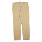 CARHARTT Mens Jeans Beige Relaxed Straight Denim Medium W36 L31 Workwear