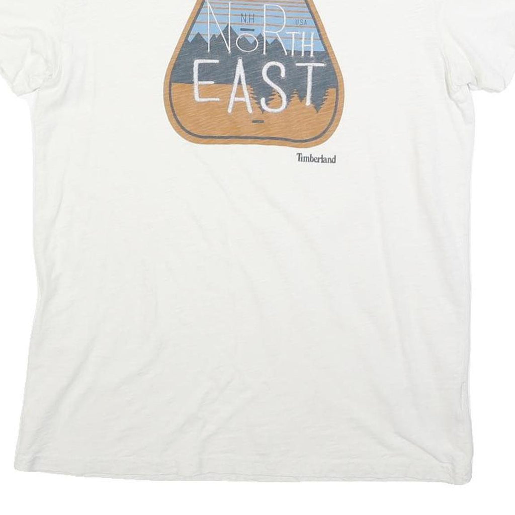 TIMBERLAND Mens White North East Graphic T-Shirt M Short Sleeve Crew Neck Casual