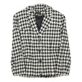 TATTOO Womens Black & White Houndstooth Classic Jacket XS Wool Blend Button