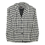 TATTOO Womens Black & White Houndstooth Classic Jacket XS Wool Blend Button