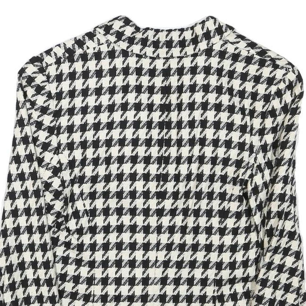 TATTOO Womens Black & White Houndstooth Classic Jacket XS Wool Blend Button
