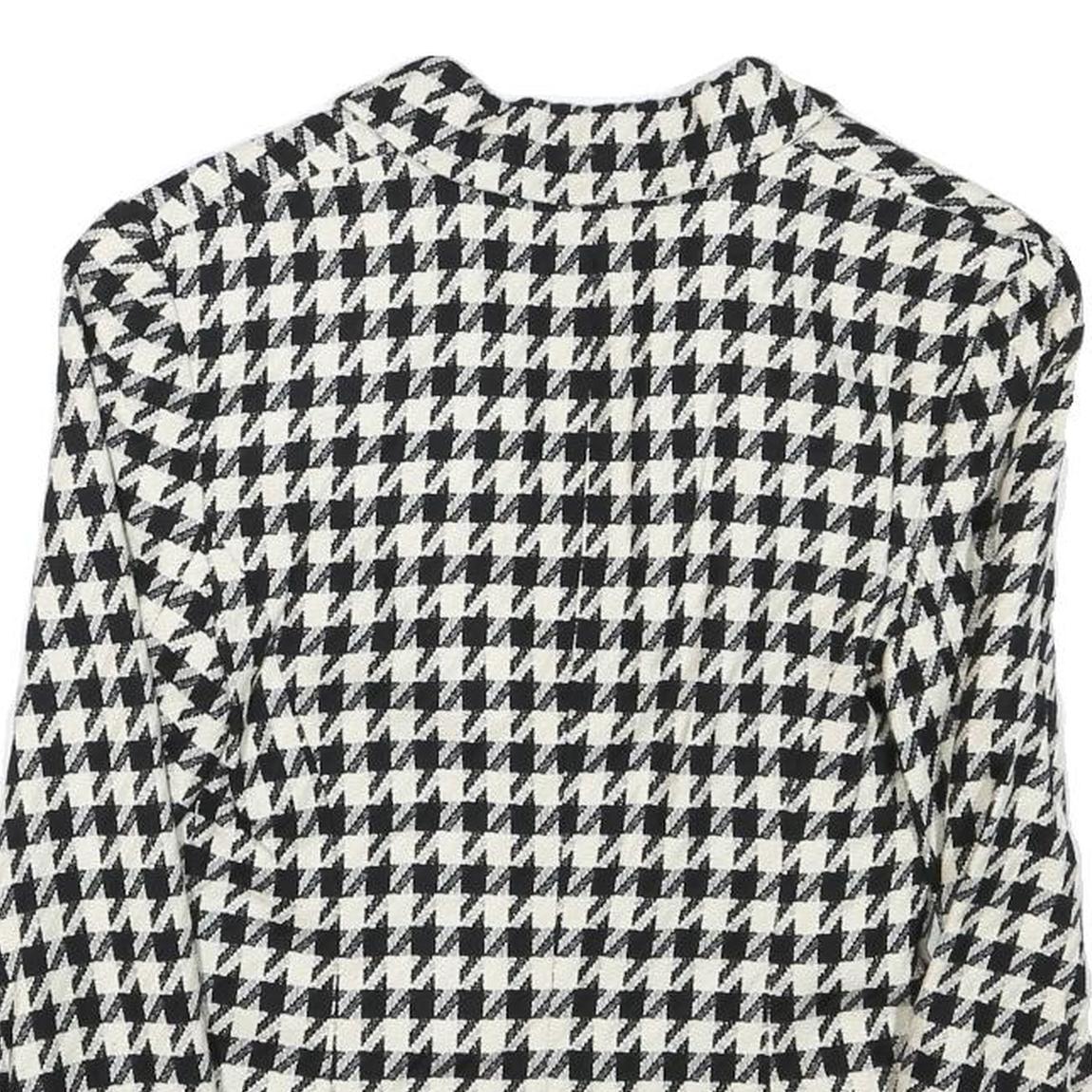 TATTOO Womens Black & White Houndstooth Classic Jacket XS Wool Blend Button