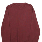 TOMMY HILFIGER Mens Maroon Plain Cotton Pullover Crew Neck Basic Knit M Sweater