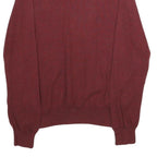 TOMMY HILFIGER Mens Maroon Plain Cotton Pullover Crew Neck Basic Knit M Sweater