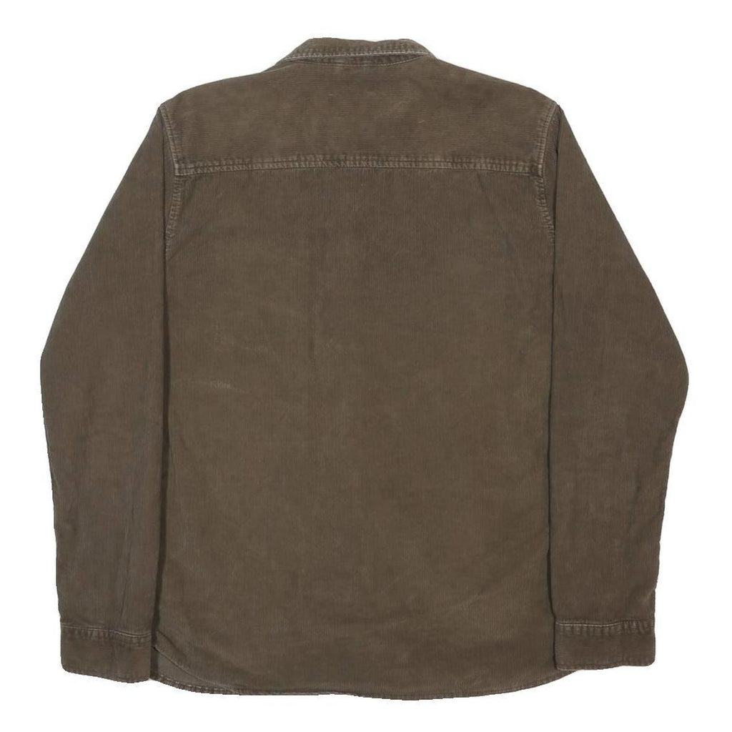 INDICODE Mens Brown Casual Cotton Shirt M Long Sleeve Button Pocket