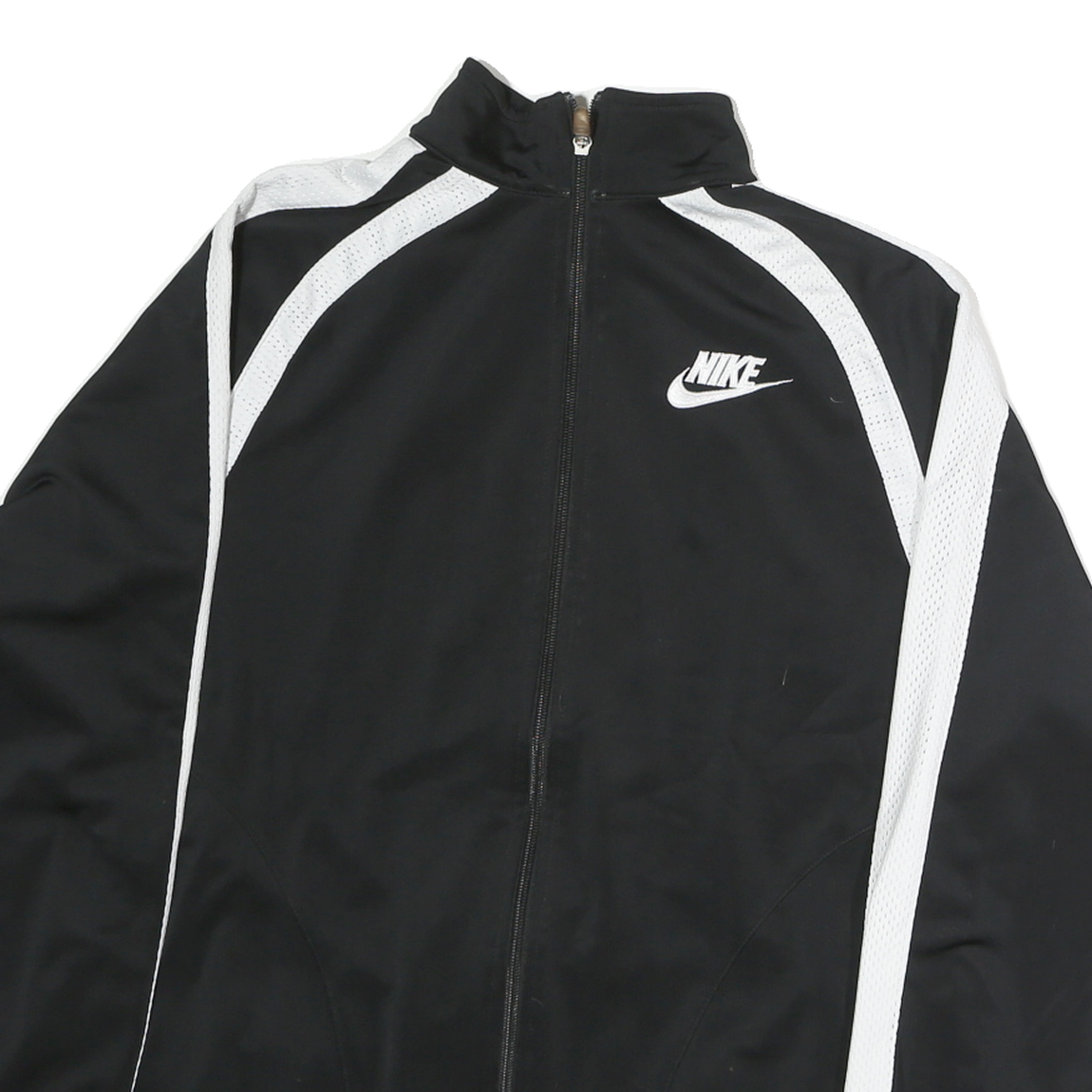 NIKE Mens Black & White Sports Zip Jacket XL Polyester Track Top