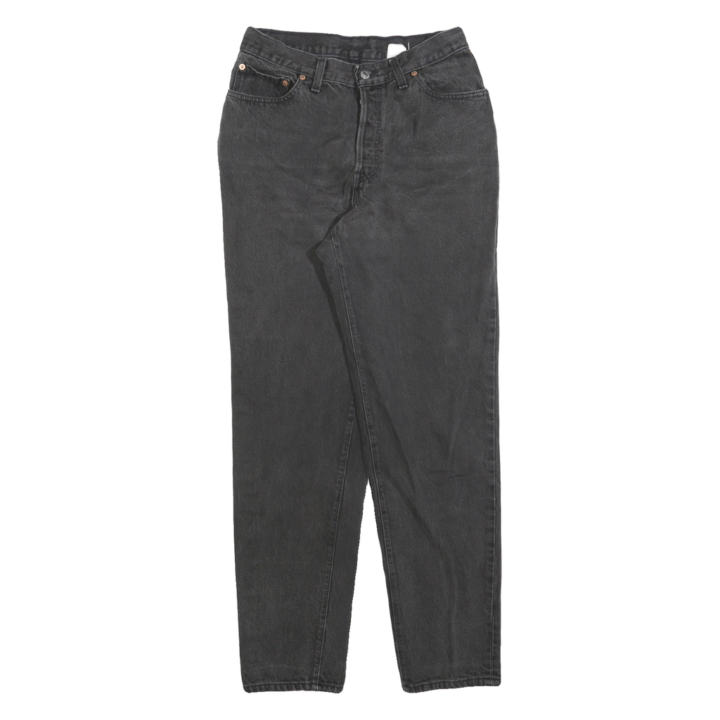 LEVI'S Womens Slim Black Denim Slim Jeans Button W28 L30 Classic Fit