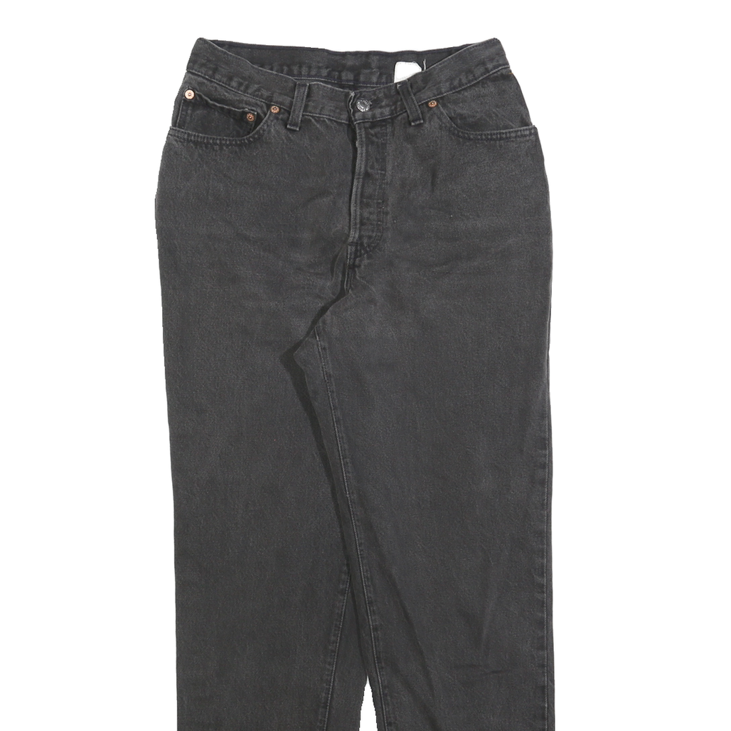 LEVI'S Womens Slim Black Denim Slim Jeans Button W28 L30 Classic Fit
