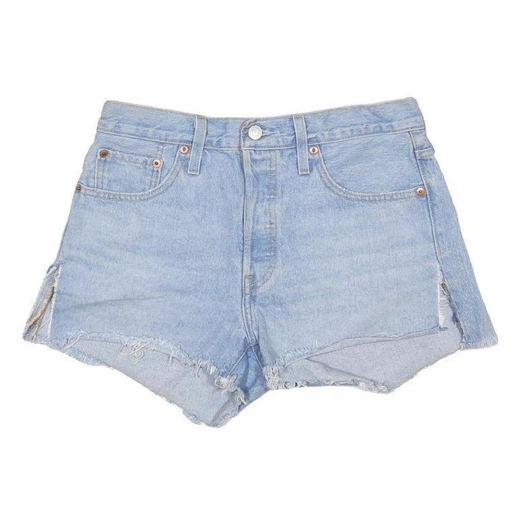 LEVI'S Womens Denim Blue Cut-Off Shorts M W30 Casual Frayed Hem Button Closure