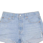 LEVI'S Womens Denim Blue Cut-Off Shorts M W30 Casual Frayed Hem Button Closure