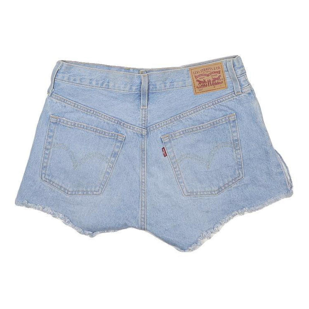 LEVI'S Womens Denim Blue Cut-Off Shorts M W30 Casual Frayed Hem Button Closure