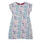 WEIRD FISH Womens White Blue Red Floral Day Cotton Blend Dress UK 12 Casual