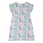 WEIRD FISH Womens White Blue Red Floral Day Cotton Blend Dress UK 12 Casual