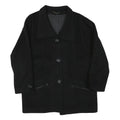 RENE SCHAAD Womens Black Wool Blend Button Jacket L Classic Plain Stylish