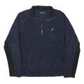 NAUTICA Mens Navy & Black Polyester Blend Zip Jacket XL Fleece Casual